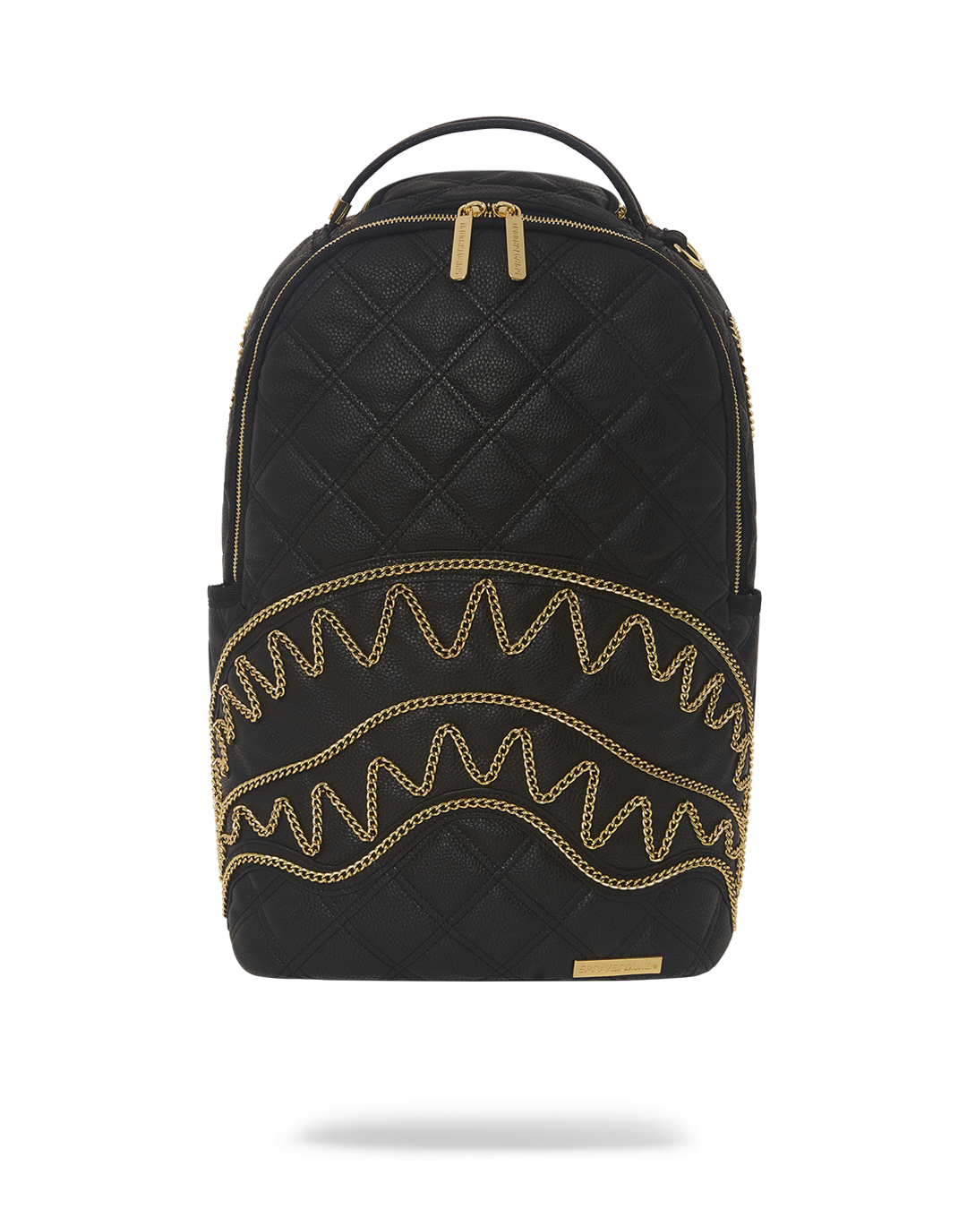 NOIR QUILT GOLD CHAIN SHARK BACKPACK (DLXV)