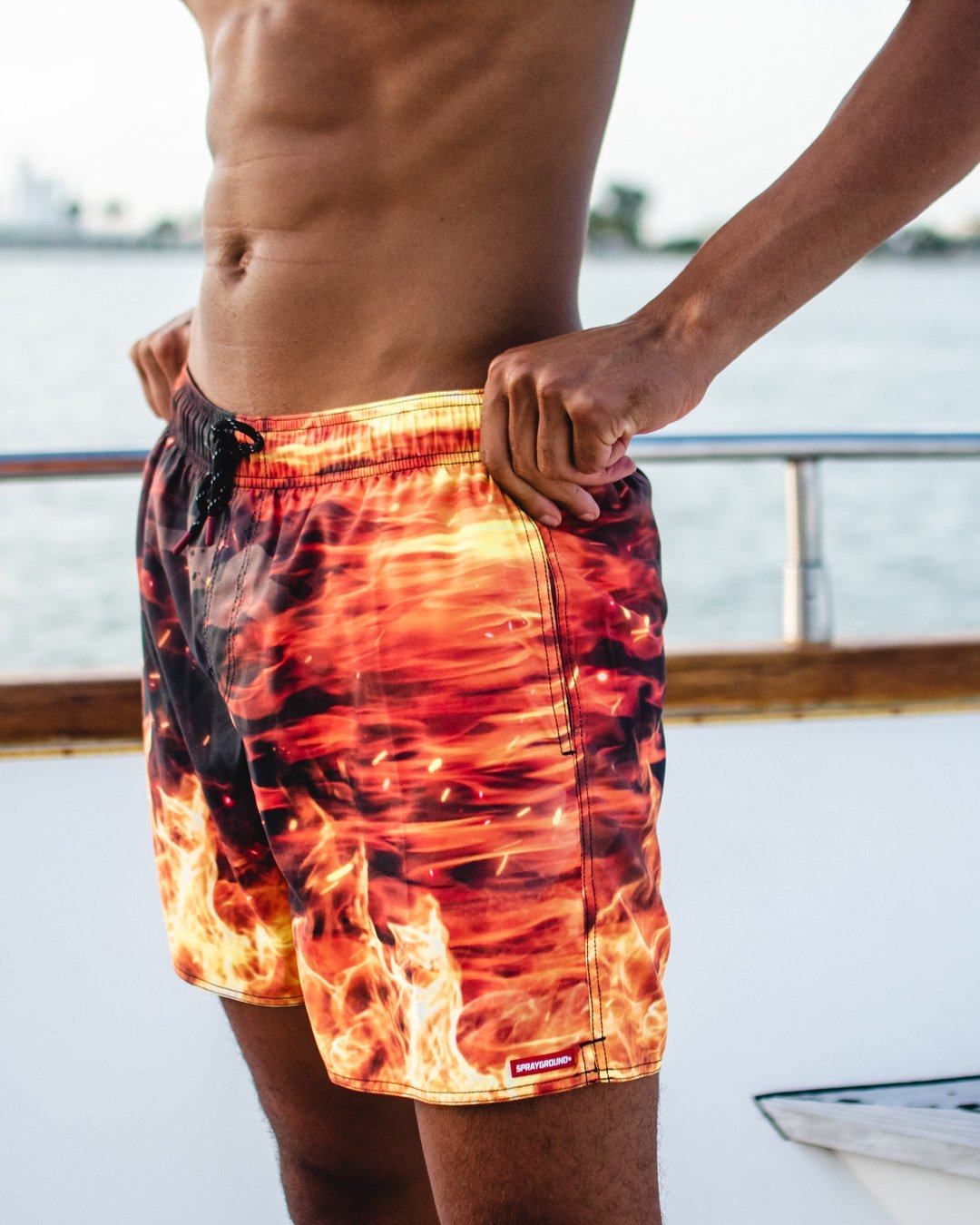 CAMO FIRE SHOTO SWIM TRUNKS