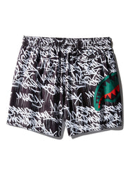 SCRIBBLE SHARK SHOTO SWIM TRUNKS